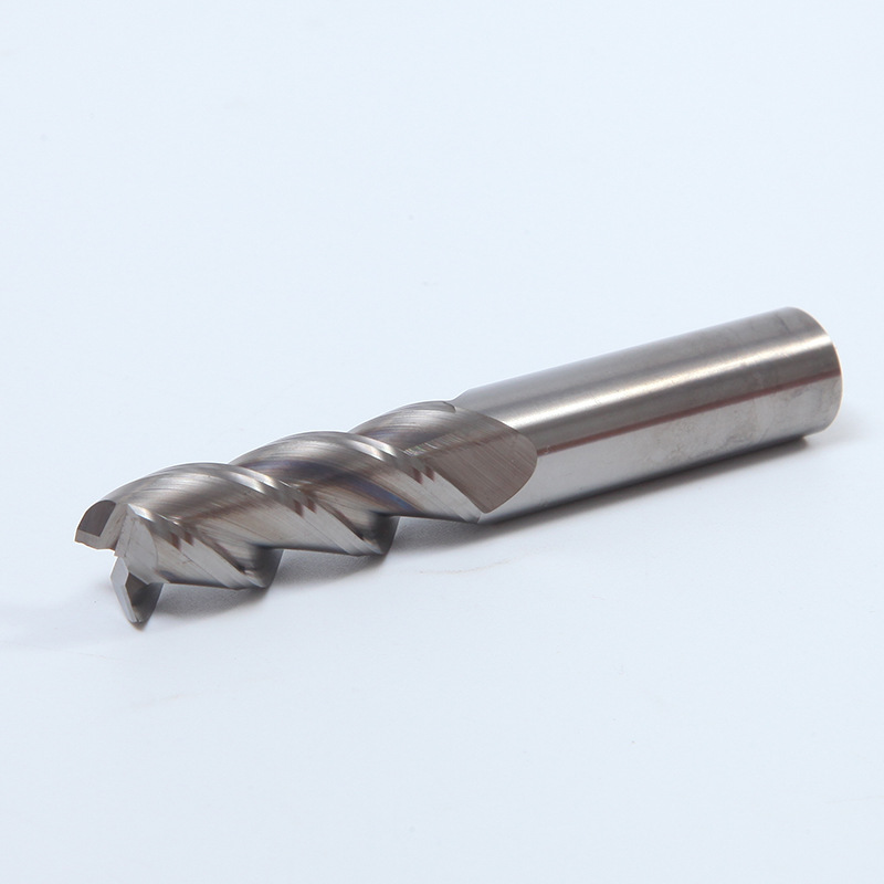 HRC 55-degree aluminum milling cutter, integral tungsten steel CNC polished double-edge band, 3-edge extended aluminum milling cutter Item Picture