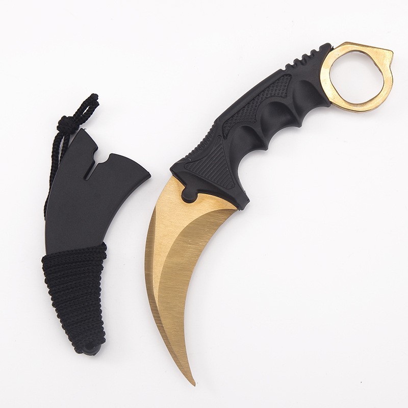Upgraded and thickened outdoor claw knife, CSGO wild survival claw knife, unsharpened multi-functional straight knife, outdoor knife undefined