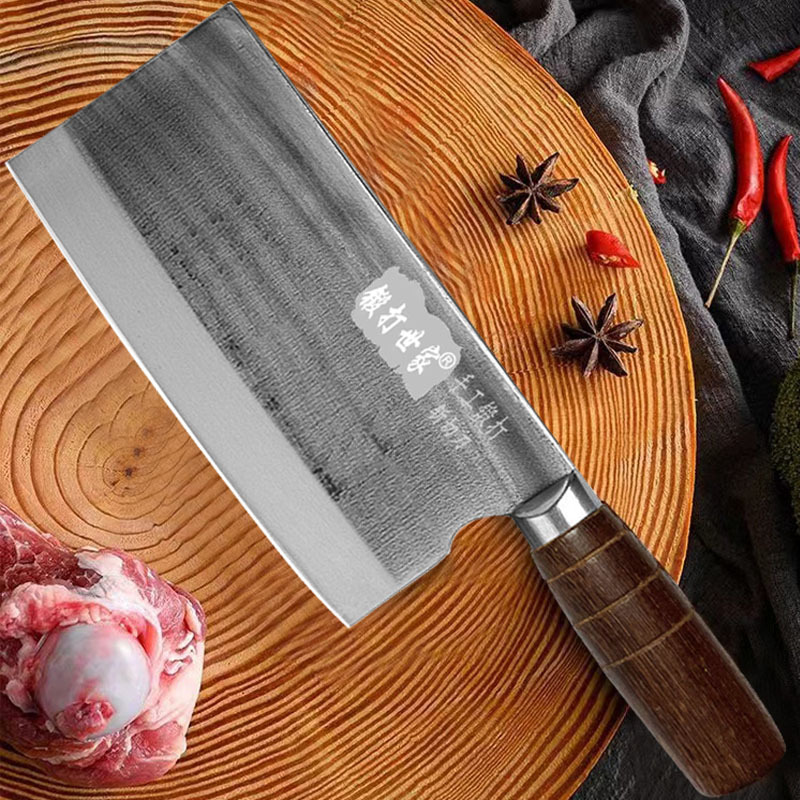 Kitchen knife, household chef's dual-purpose forging and chopping knife, meat cutting knife, sharp knife for cutting chicken and duck, forging and chopping knife Specification drawing