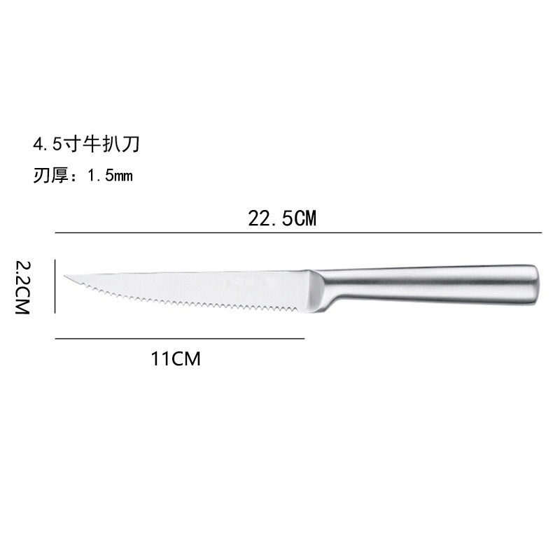 Amazon's best-selling hollow handle stainless steel steak knife, Western dining knife, serrated steak knife, household and hotel Western dining utensils Application Scenario