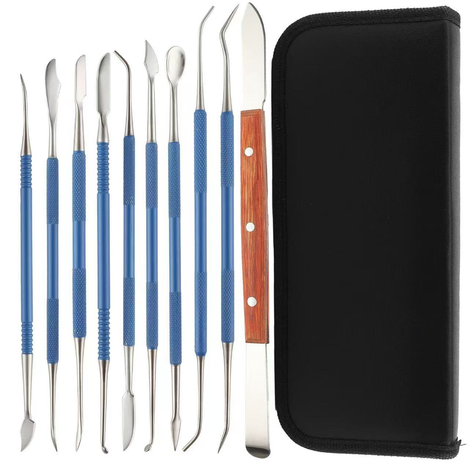 A set of 10 pieces of stainless steel composite resin filled and engraved wax spoon filler, dental technician wax mold engraving knife in stock Application Scenario