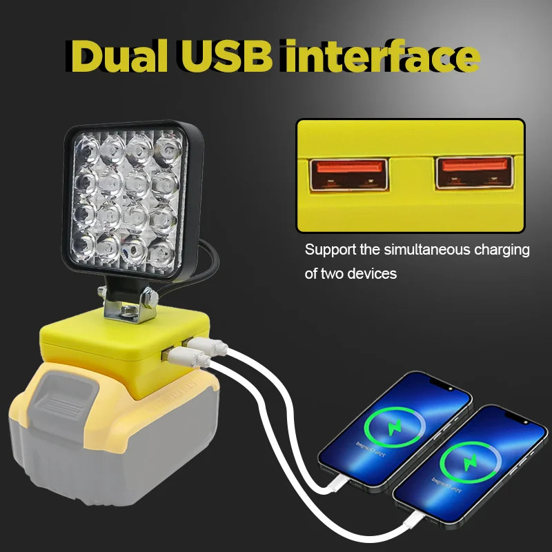16LED lithium battery work light, emergency light, maintenance, outdoor construction site lighting, Dewei/Makita/Mivochi/Bosch Application Scenario