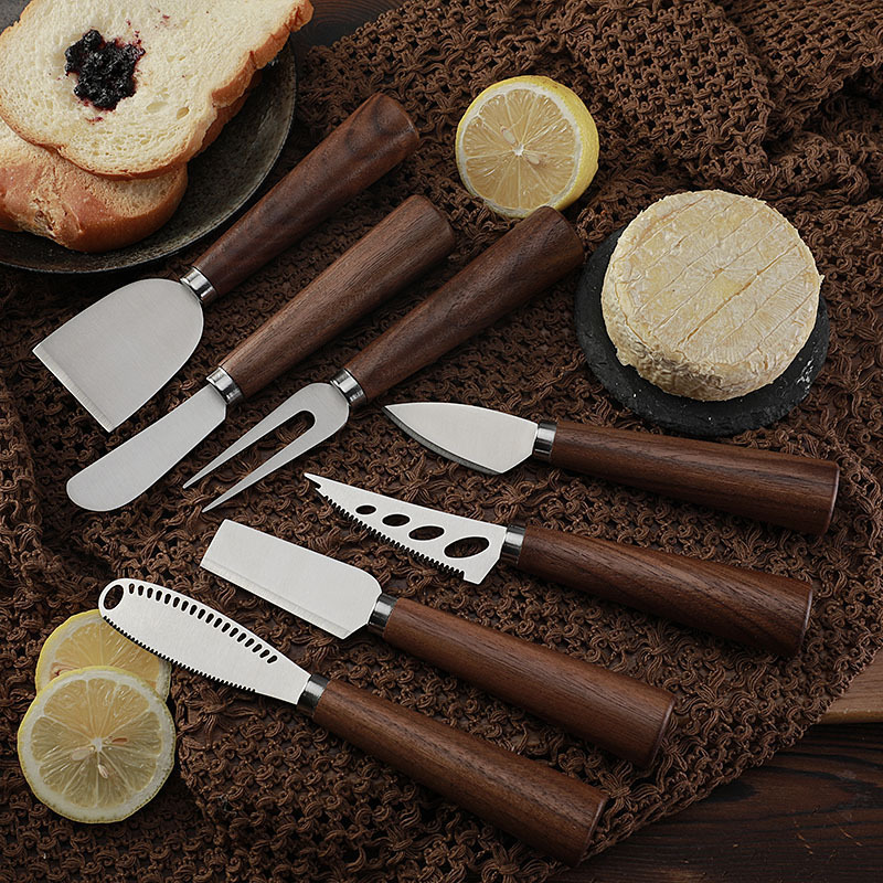 Cross-border in-stock stainless steel cheese and cheese knives, Western tableware, cheese pizza spatulas, steak knives and forks, bread knives and scrapers Application Scenario