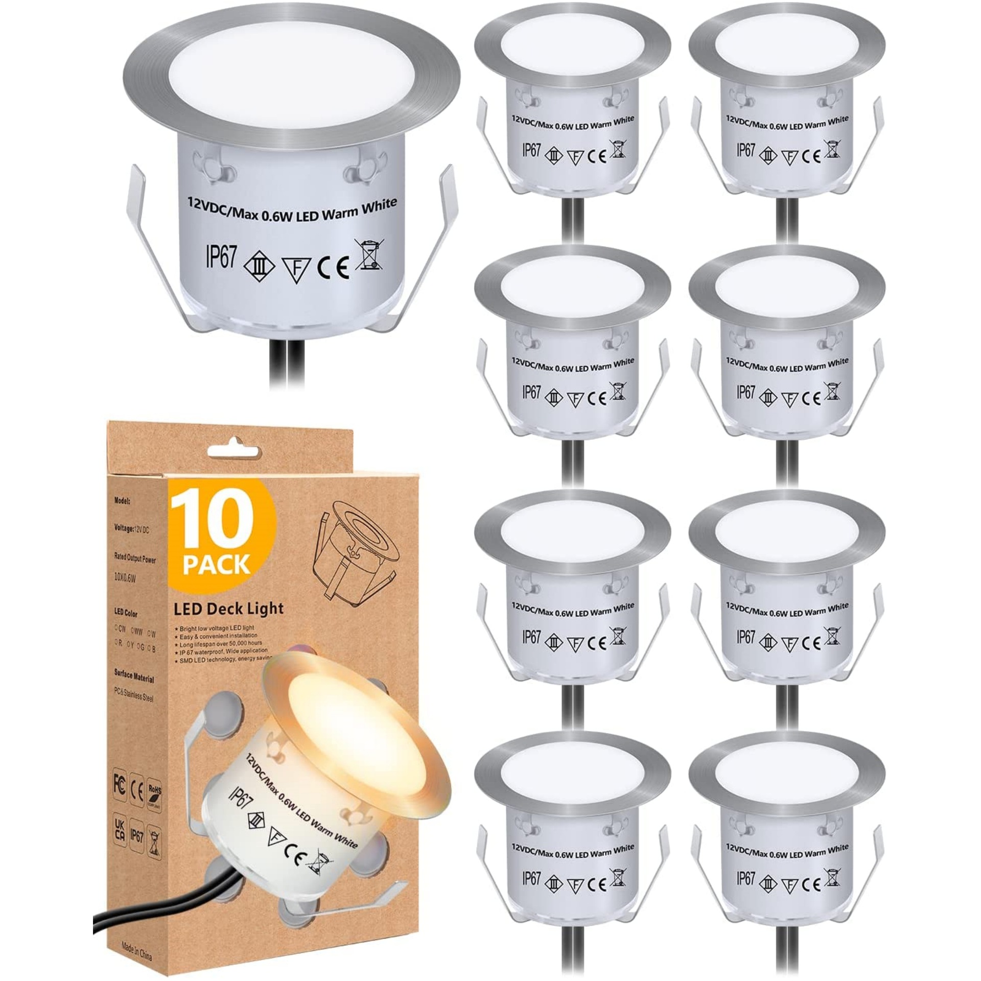 LED IP67 buried light, stainless steel courtyard deck light string, corridor indicator light, villa garden decorative light full figure