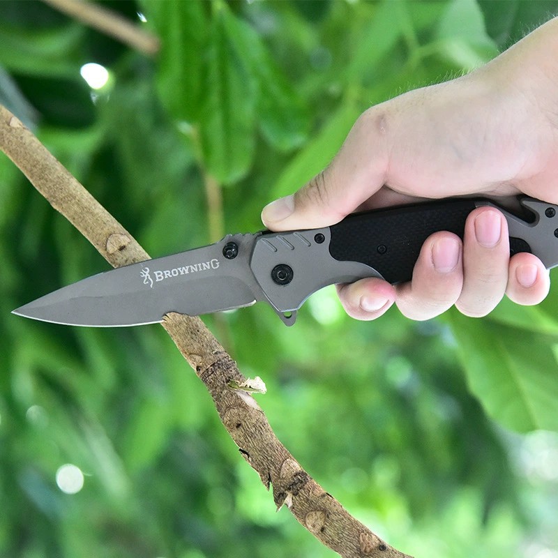 Factory direct sales of G10 folding knife, all-steel portable outdoor folding knife, multi-functional small knife, outdoor camping fruit knife Specification drawing