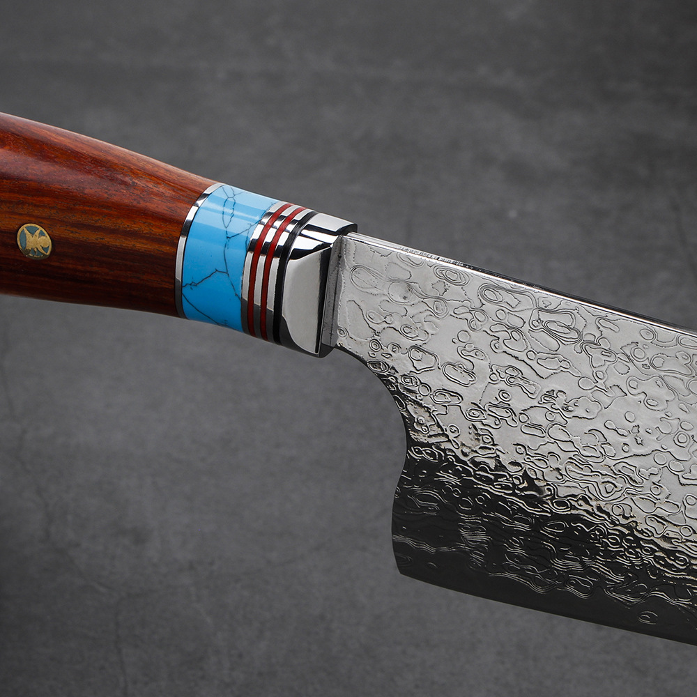 Damascus Sandek knife, professional chef's knife, Western chef's knife, cross-border AliExpress kitchen knife, stainless steel forged details Picture