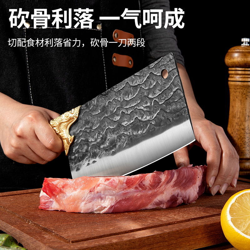 Wholesale of best-selling forged kitchen knives, household sharp slicing super-fast knives, stainless steel chef's dual-purpose bone cutting knives Specification drawing