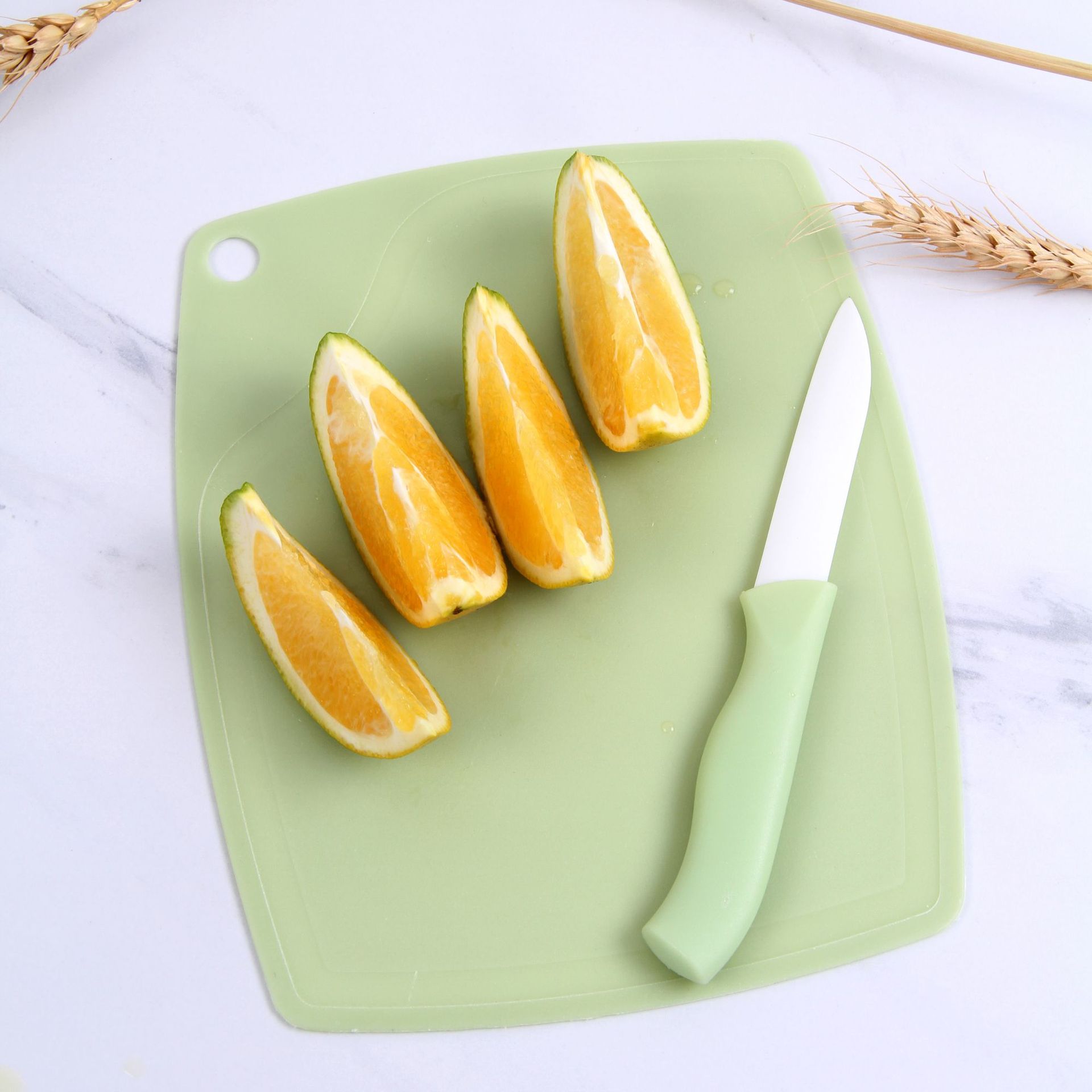Ceramic peeler knife, fruit knife, three-piece set, household baby food cutting board combination knife set, gift wholesale details Picture