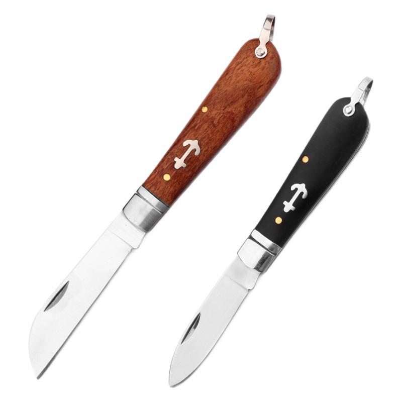 Traditional electrician's knife, non-insulated wire stripping knife, stainless steel sharp folding knife, wooden handle steel head grafting knife, cable knife Item Picture