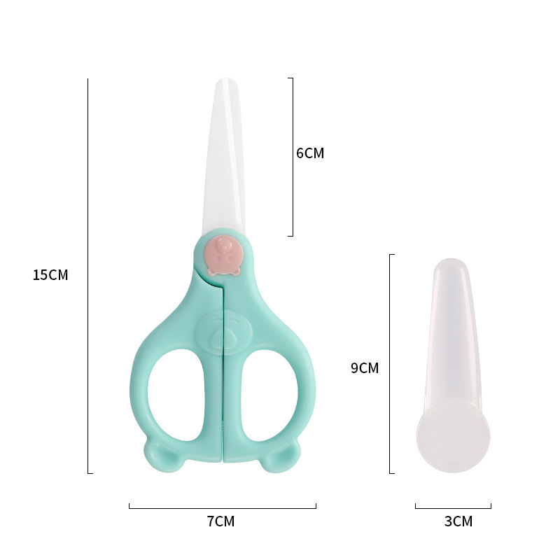 Stock baby ceramic complementary food scissors, infant ceramic scissors, baby food scissors, portable storage box, vegetable and meat scissors available Item Picture