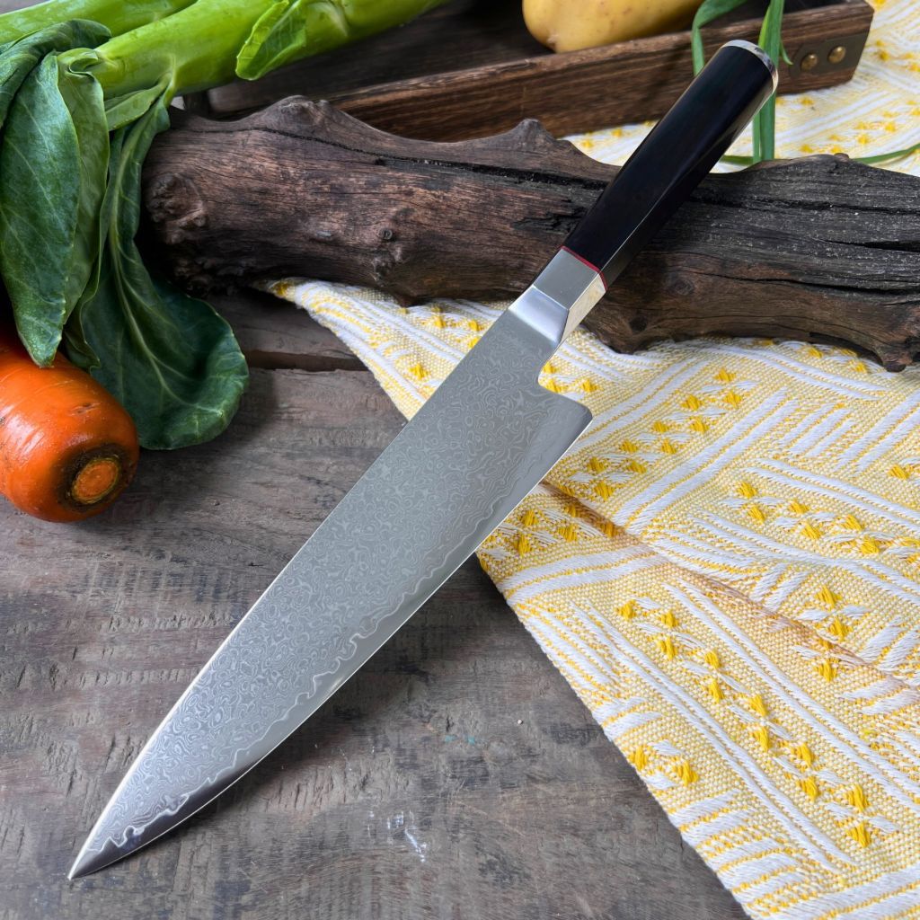 67-layer rose-patterned Damascus chef's knife, sharp and durable ebony handle, household and commercial kitchen knives in stock details Picture