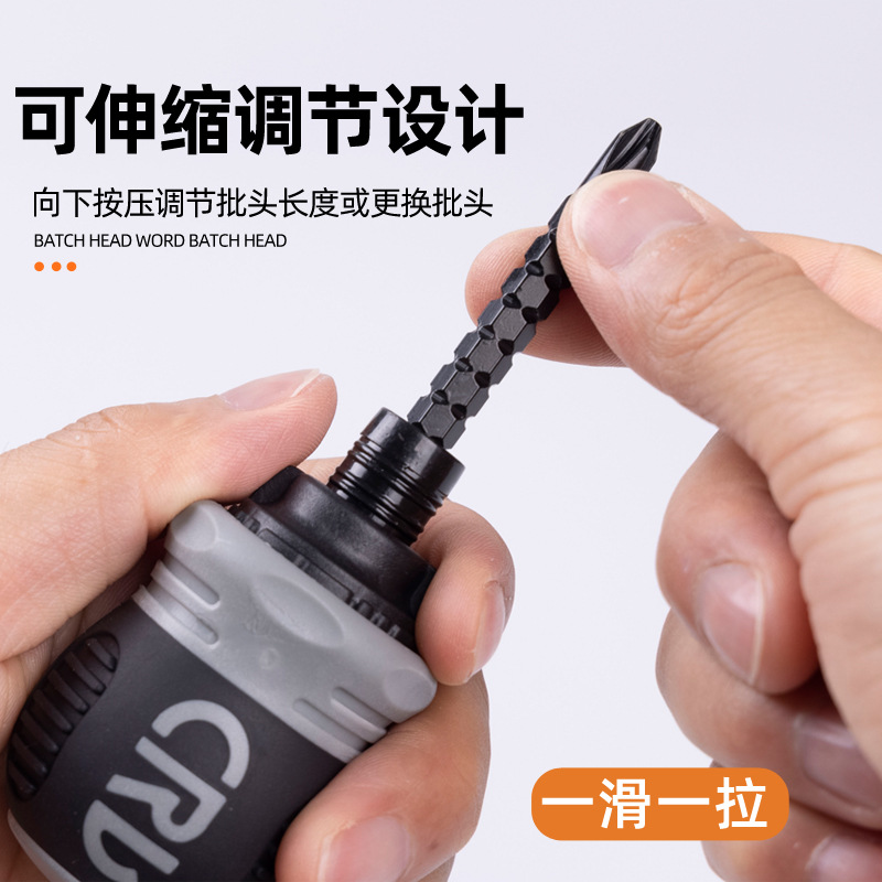Ratchet dual-purpose screwdriver, cross flat-head mini screwdriver, labor-saving, Japanese portable triangular multi-functional home Yatongsi Specification drawing
