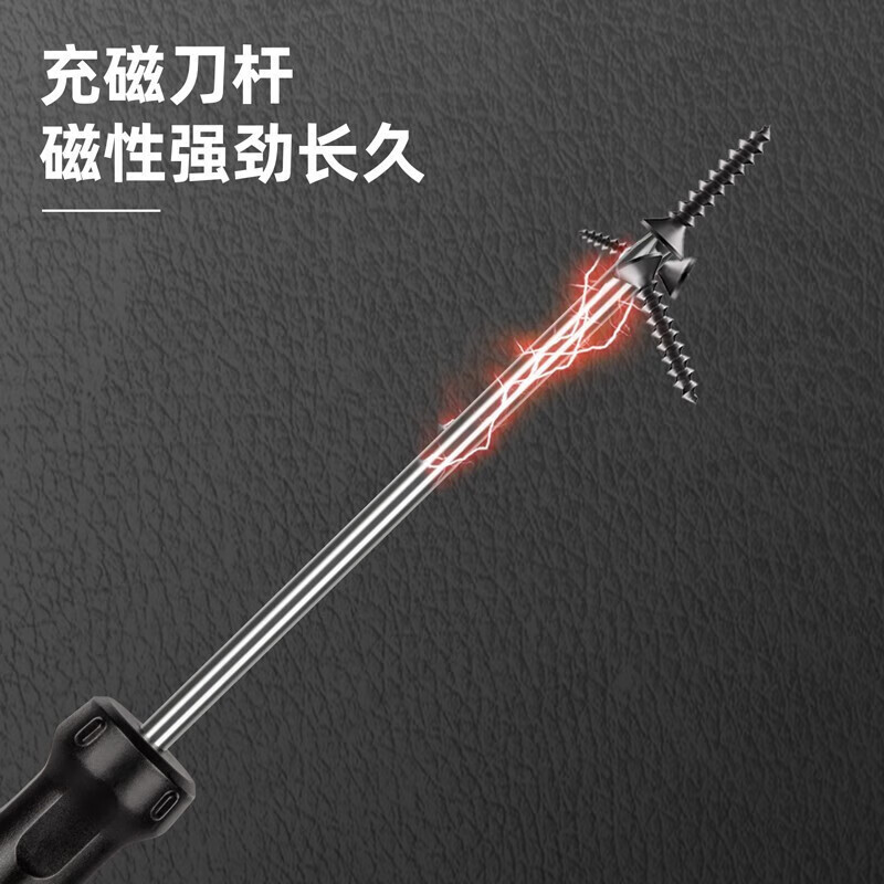 deli mid-hole patterned screwdriver, special-shaped screwdriver, PP anti-slip handle, magnetized knife rod details Picture