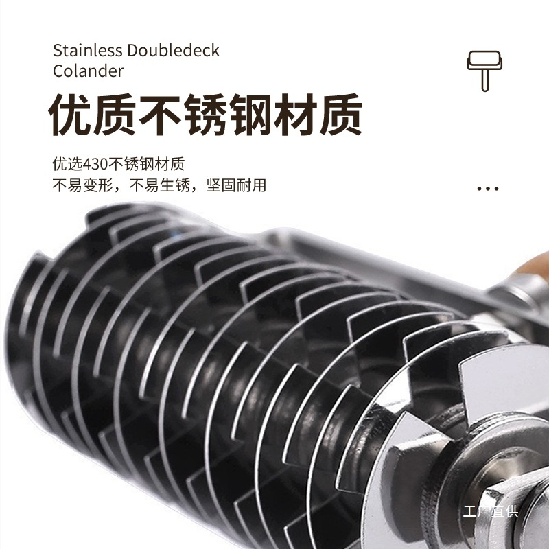 Pizza perforator, stainless steel roller, cutting knife, needle roller, baking dough, bread, biscuit, roller knife, exhaust, eight-pole Specification drawing