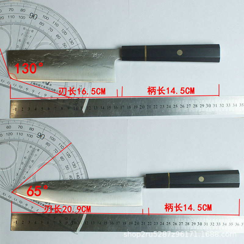 Japanese foreign trade tail-end order ploughing silver SAN Niu knife, small vegetable cutting kitchen knife, steel sandwich hand-forged high-end chef knife Application Scenario