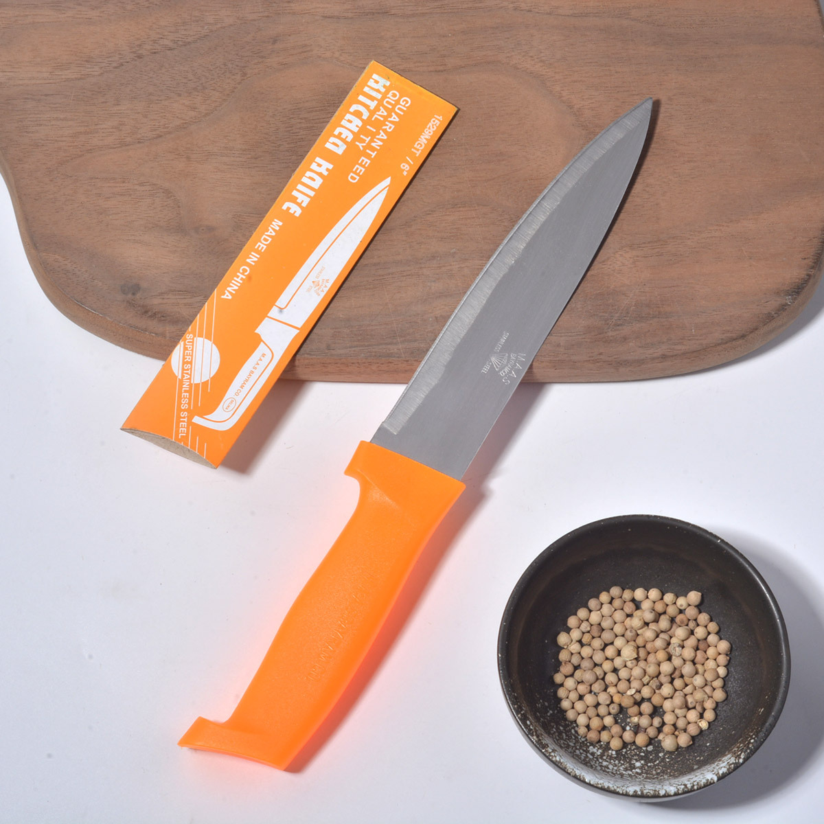 Wholesale stainless steel chef knives, household kitchen slicing knives, plastic-handled cooking chef knives and kitchen knives from the manufacturer Specification drawing