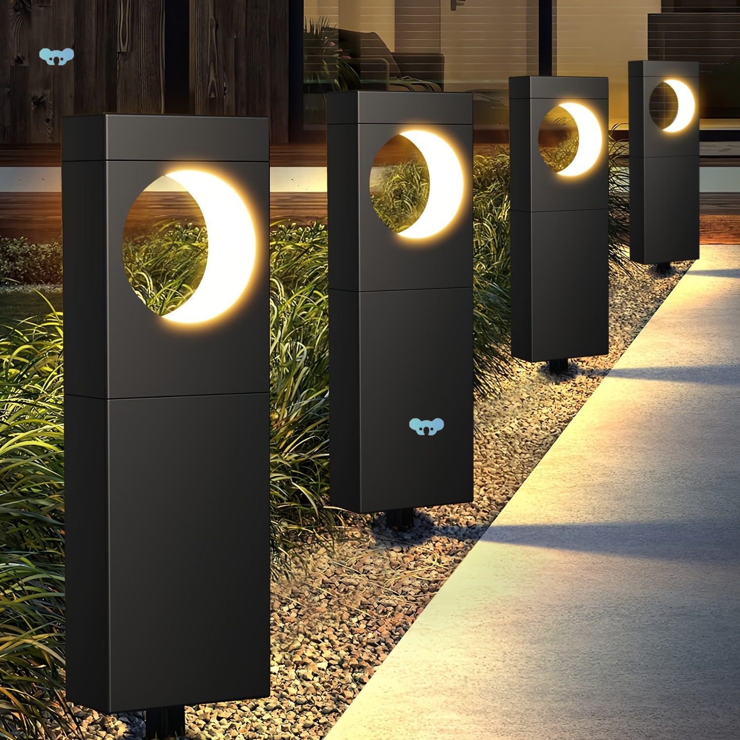 Solar Outdoor Lights 6/4 Pack, Bright Pathway Outdoor, full figure