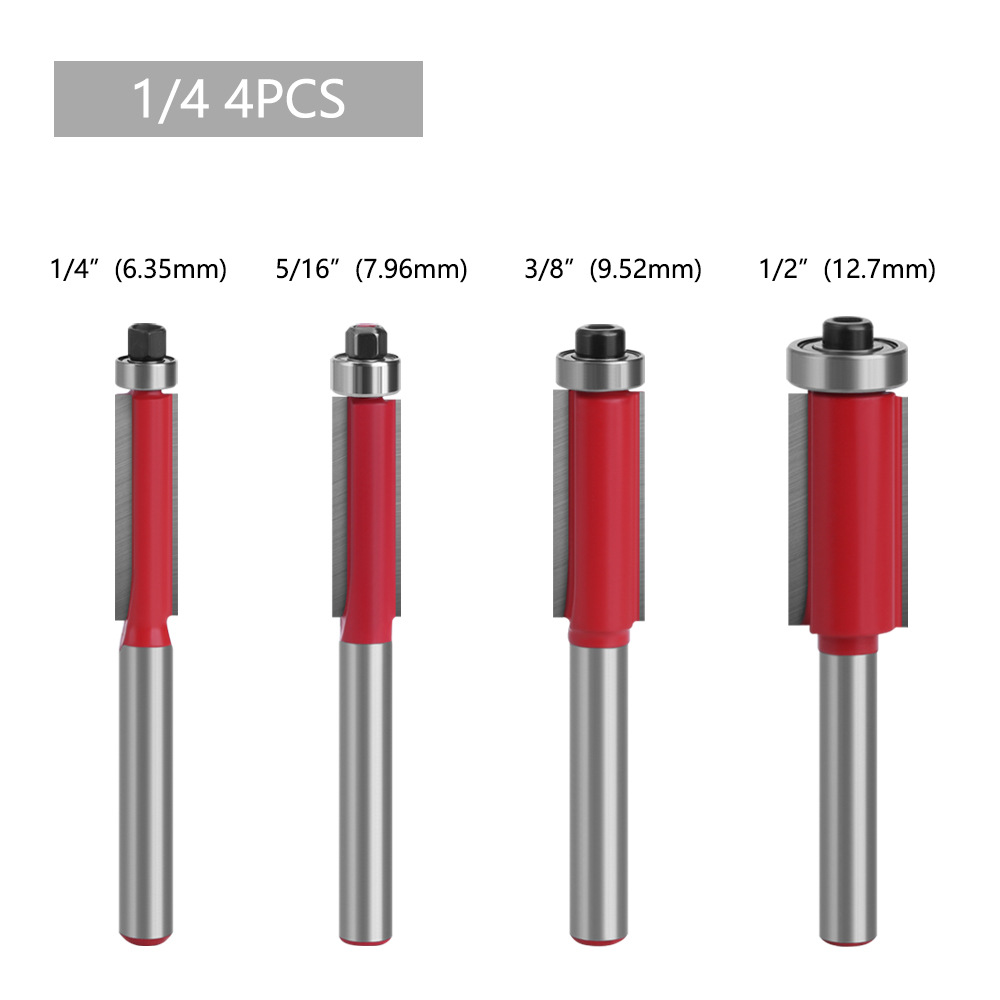 1/4 handle bearing trimming tool, right-angle chamfering tool, edge banding tool, woodworking milling tool undefined