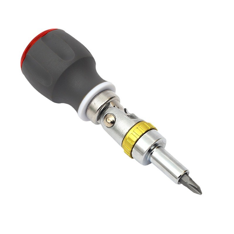 Ratchet screwdriver, multi-angle telescopic dual-purpose cross screwdriver, multi-functional screwdriver, double-head ratchet screwdriver Item Picture