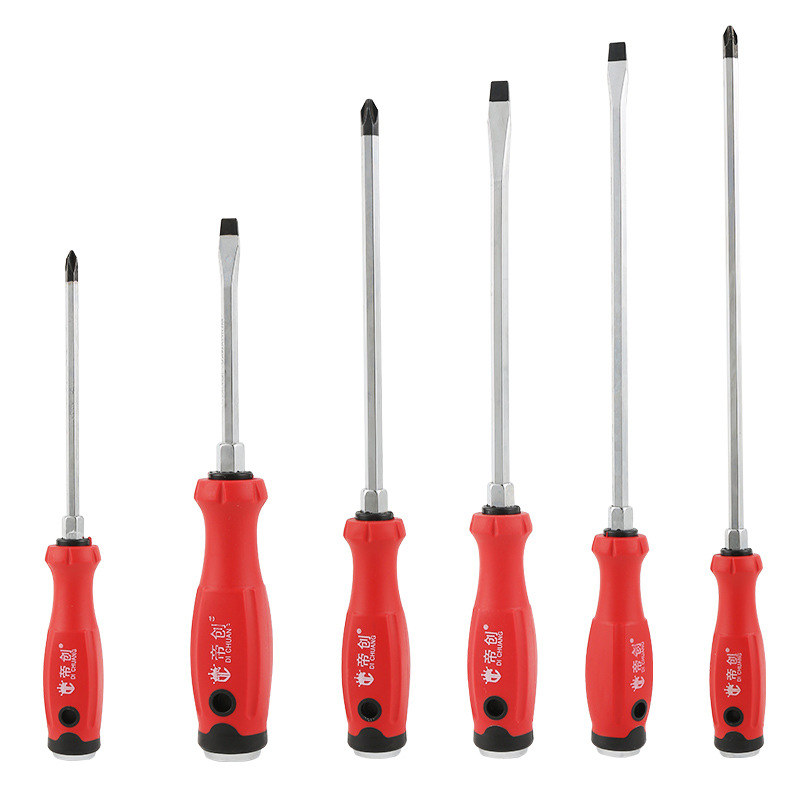 Dichuang brand through-hole screwdrivers with cross-shaped and flat-head cutters that can strike screwdrivers and magnetic screwdrivers Item Picture