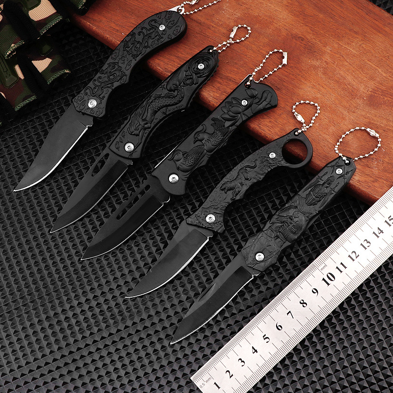 Outdoor folding knife, camping and fishing, high-hardness folding knife, multi-functional survival, portable, package opening, mini self-defense knife full figure