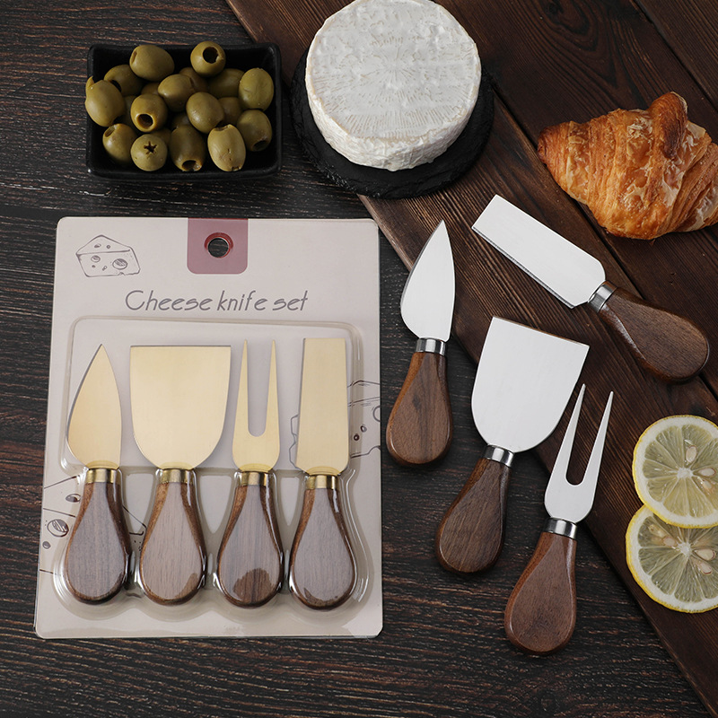 Factory in-stock cheese tools, kitchenware, knives, forks, cream, stainless steel 4-piece set, cheese knife set Application Scenario