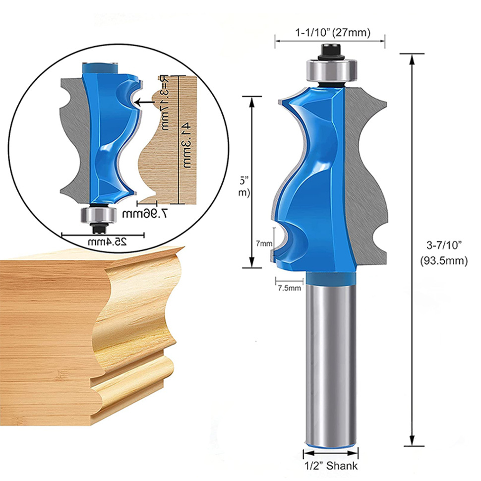 Fish-tail fish-shaped handle knife, tungsten steel line knife, engraving machine head, flower line knife, edge trimming, woodworking milling cutter Application Scenario