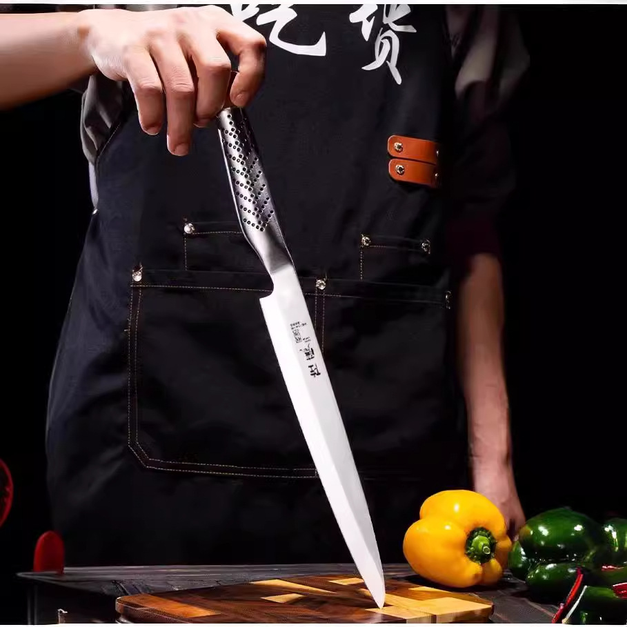 Japanese sashimi cooking knife, willow blade knife, raw fish knife, salmon knife, Japanese cooking knife, sushi slice knife, beef knife Specification drawing