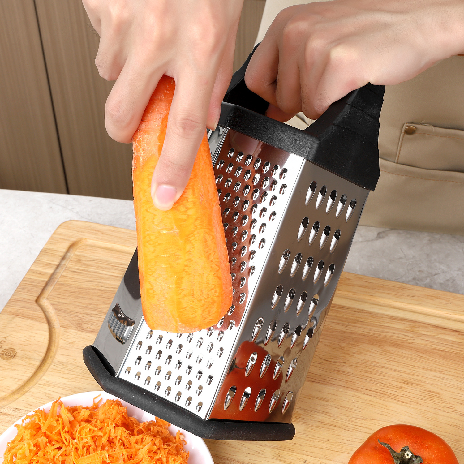 Multi-functional elliptical tube handle stainless steel 8-inch and 9-inch six-sided planer, multi-purpose grater for radishes and fruits details Picture