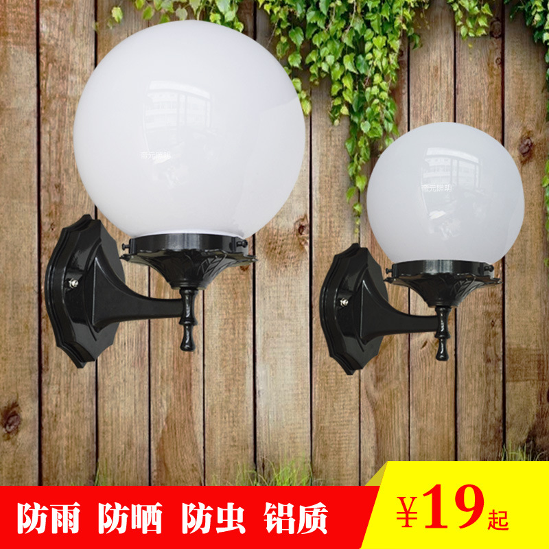 Wholesale led column head lights, fence lights, spherical column lights, garden lights, engineering fence lights, ordinary acrylic lampshades Specification drawing
