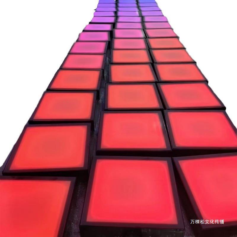 Gravity sensing seven-color escape room running interactive game, LED square floor tile light, cool light, outdoor floor tile, innovative and dynamic Item Picture
