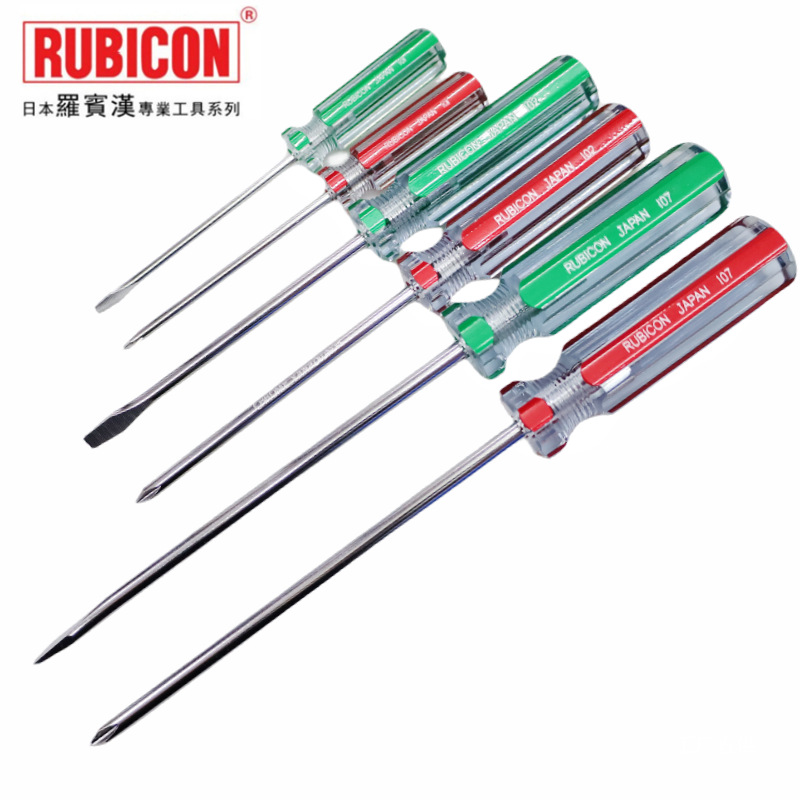 RUBICON Japanese Robin Hood 101 Strong magnetic 102 screwdriver 107 cross-shaped straight-line color bar screwdriver eight-pole details Picture