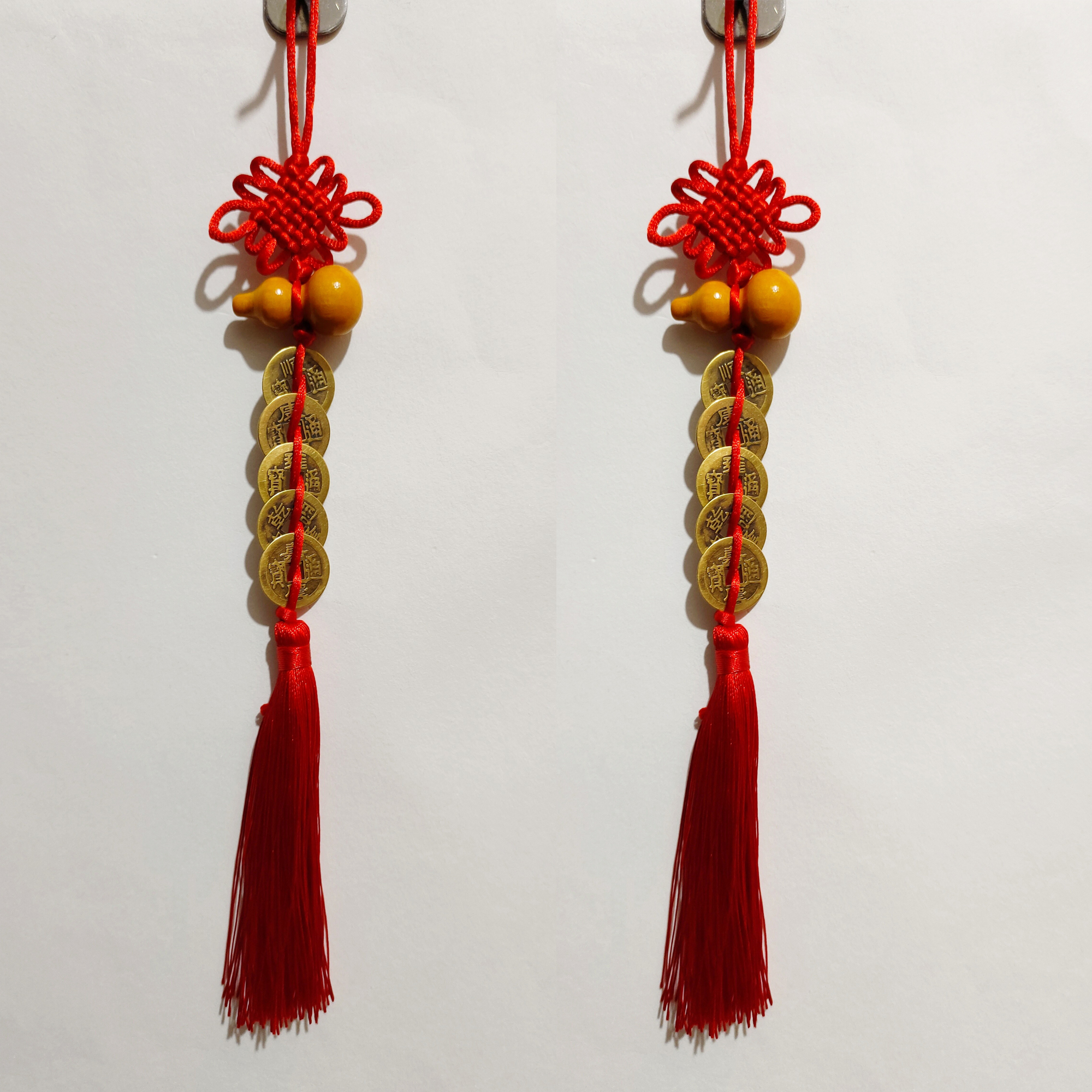 Wooden gourd, Five Emperors' coins, entrance hall, main entrance to the living room, interior, kitchen, bedroom, toilet, real copper door hanging for household use Application Scenario