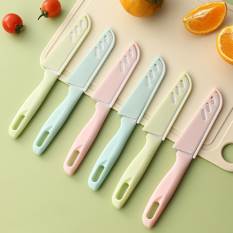 Fruit knife, stainless steel knife, gift, portable household, plastic handle, one-yuan store, fruit peeler, wholesale in Yangjiang Specification drawing