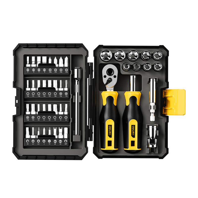 Deli Tools 46-piece Screwdriver Set Multi-functional household Repair Small Ratchet Wrench DL250046 Item Picture