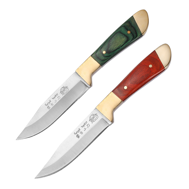 Factory direct sales of Mongolian knives, kitchen fruit knives, hand-held meat knives for beef and sheep, outdoor camping barbecue knives Item Picture