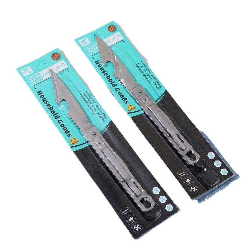 【 Yangjiang Fine Craftsmanship 】165 card-absorbing Folding small Steel Knife, a domestic premium stainless steel fruit knife that can be used for cutting with wine hanging Item Picture