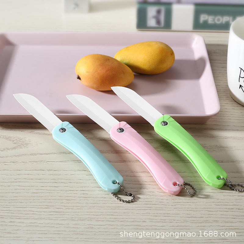 Wholesale ceramic folding fruit knives, household peelers, fruit knives for cutting vegetables and fruits, multi-functional fruit knife kitchen details Picture