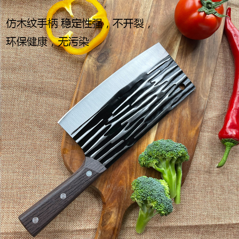Wholesale of stainless steel forged bone-cutting knives, striped chopping knives, and kitchen chef-specific knives from Yangjiang details Picture