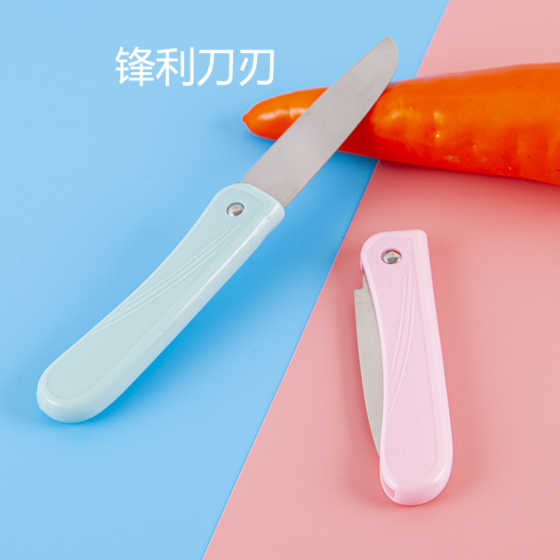 In-stock stainless steel folding fruit knife, portable fruit peel knife, portable household folding knife, fruit and vegetable peeling knife Application Scenario