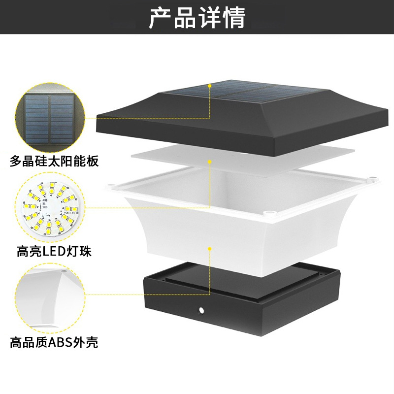 Cross-border dual-color temperature solar column head lamps, villa garden courtyard lamps, fence Chinese-style column wall landscape lamps Application Scenario