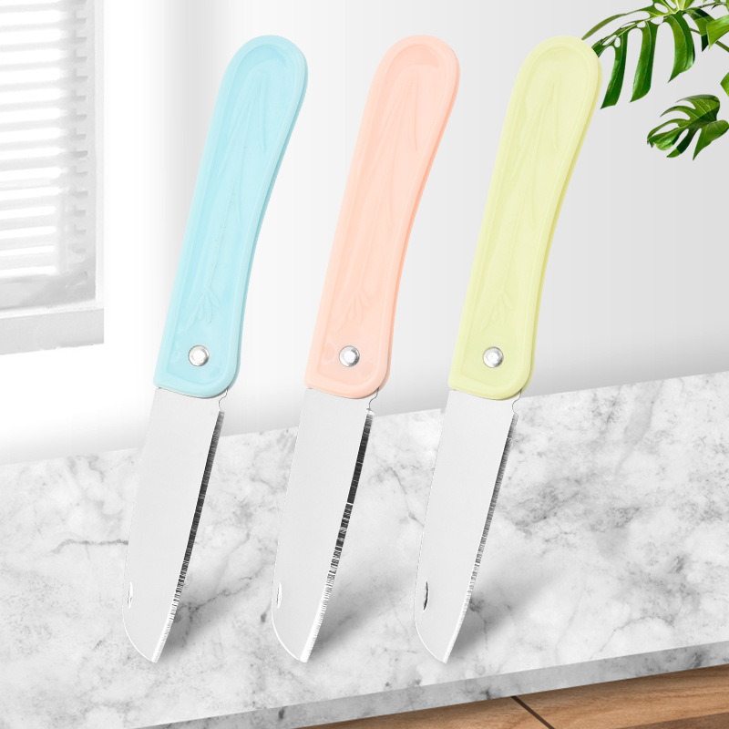 Folding knife, stainless steel fruit knife, fruit peel knife, household knife, folding knife, fruit knife, portable fruit knife details Picture