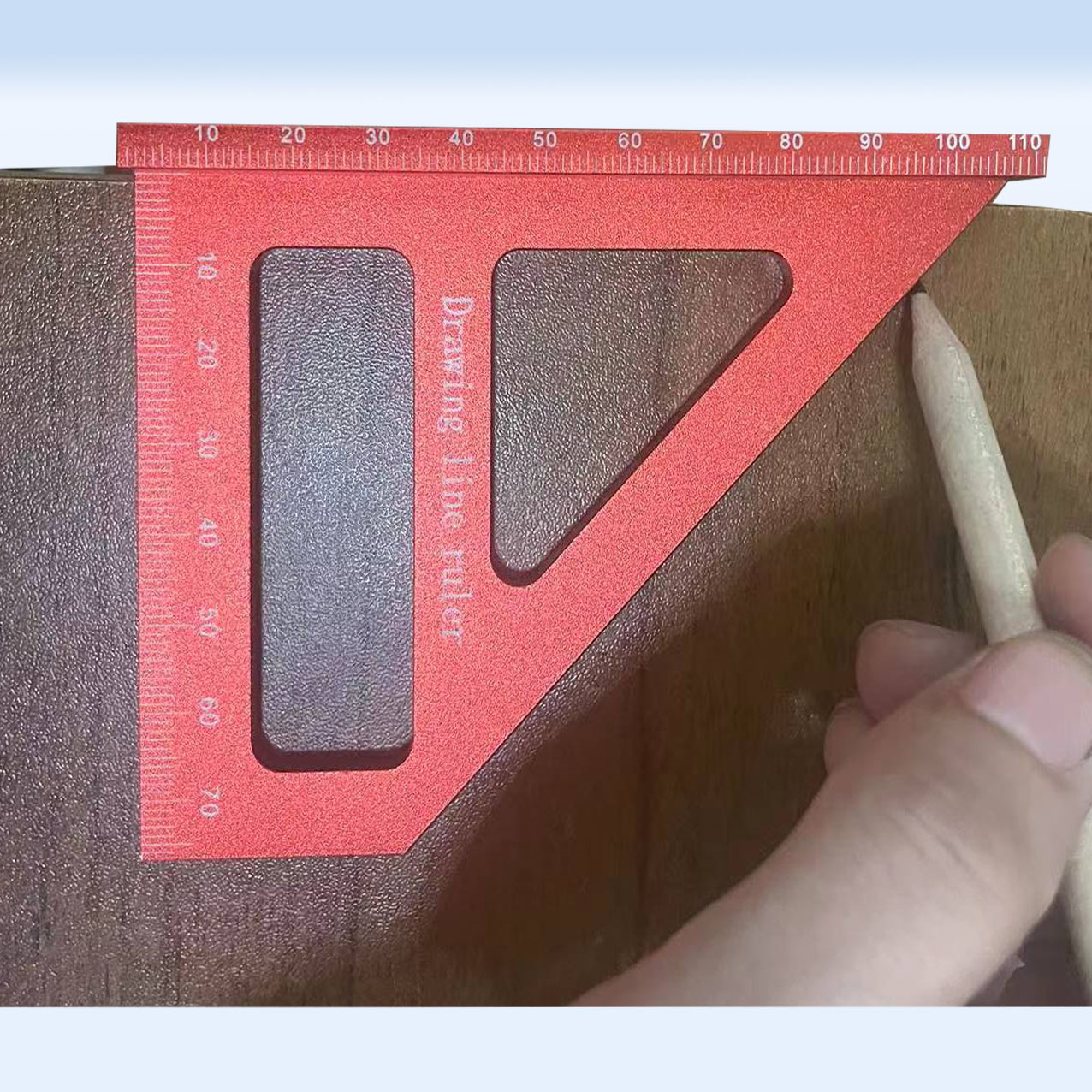 Multi-functional right Angle square, woodworking marking ruler, right Angle square, set square, woodworking aluminum alloy marking tool Specification drawing