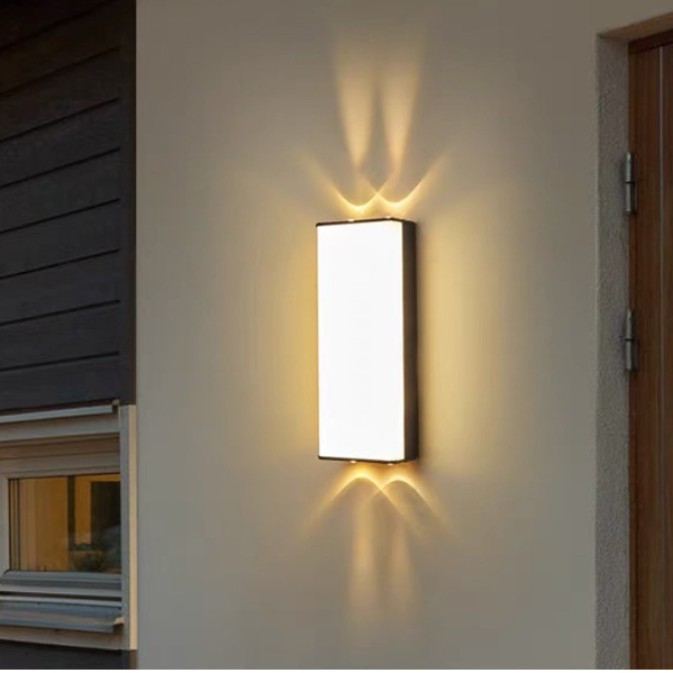 Zhongshan outdoor lighting fixtures, municipal power waterproof wall lamps, villa gate column lamps, up and down luminous outdoor long strip wall lamps manufacturer full figure