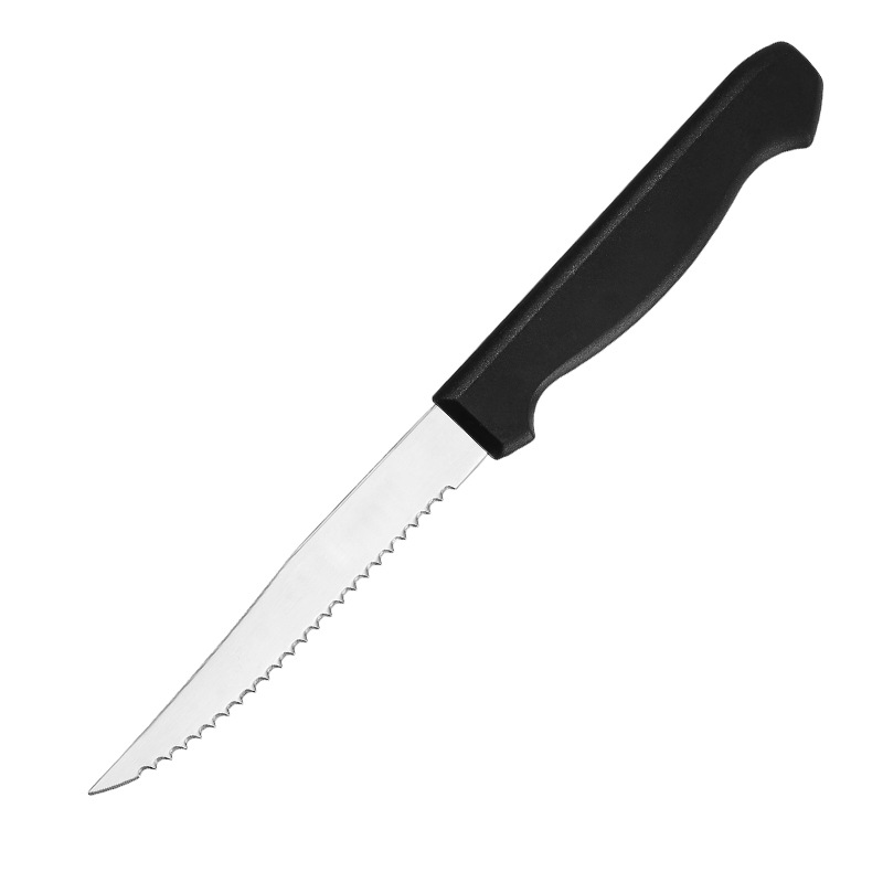 Cross-border exclusive stainless steel ultra-sharp serrated Western dining knives in stock, restaurant and hotel tableware, camping Western steak knives Item Picture