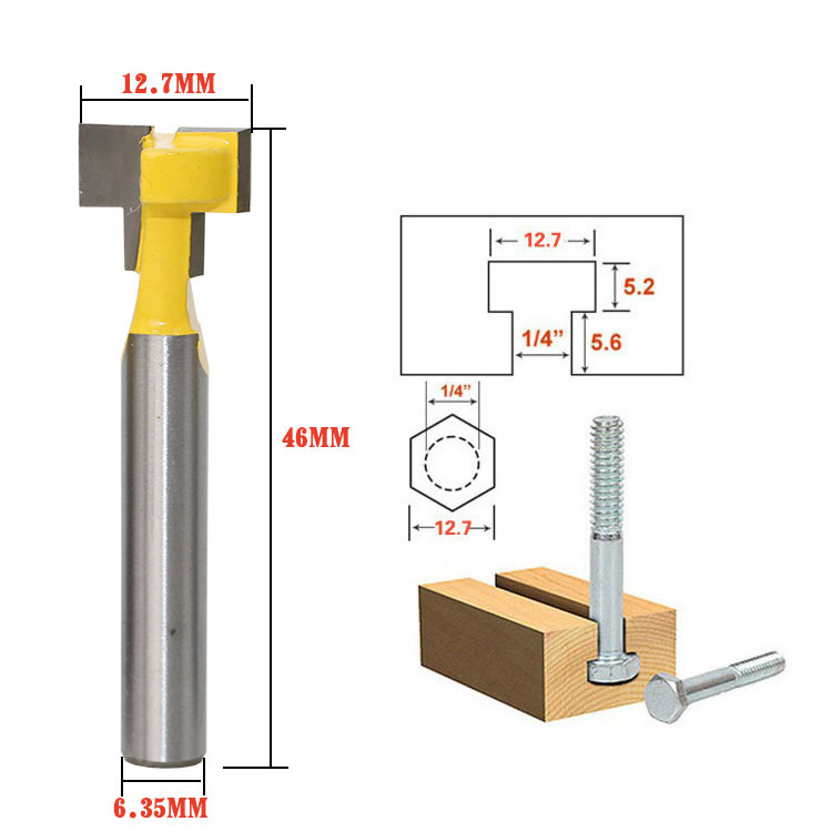 Genuine woodworking milling cutters, embossed lock-hole cutters, key cutters, photo frame hanging hole cutters, T-shaped cutters, milling cutters, engraving cutters Application Scenario