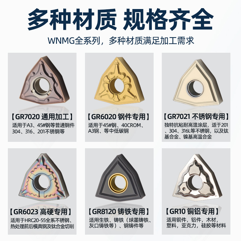 CNC cutting tool WNMG080408 stainless steel turning tool, peach-shaped external cylindrical turning tool, 080404 peach-shaped lathe tool head Application Scenario