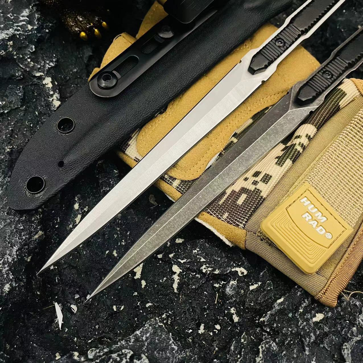 【 Ice Pillar Magic Needle 】 New Small Tea Knife Outdoor Tactical Individual Series Self-defense Integrated keel anti-slip handle details Picture