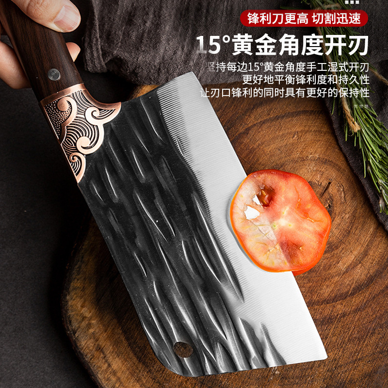 Yangjiang kitchen knife, a dual-purpose knife for household chopping and cutting, a sharp stainless steel slicing knife, a forging and bone-cutting knife, and a knife for traveling around the world and street stalls details Picture