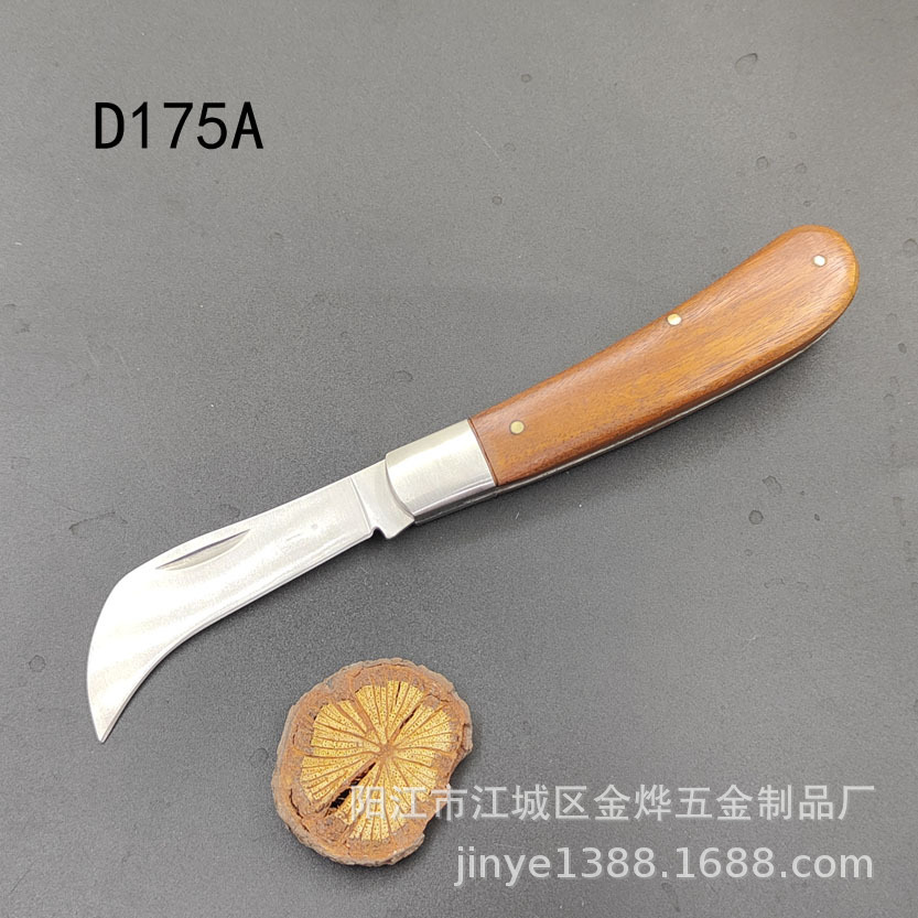 Stainless steel electrician's knife, razor, double-cut electrician's knife, straight-edge electrician's knife, wire stripping and opening knife, pruning small curved knife undefined